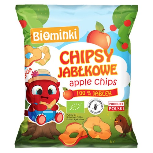 CHIPSY JABŁKOWE BEZGLUTENOWE BIO 40 g - BIOMINKI-1 34633 