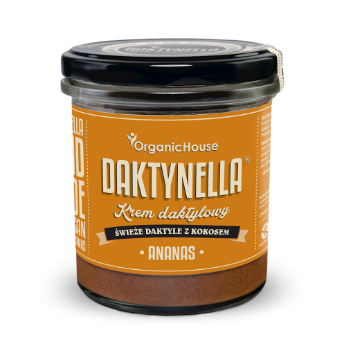 KREM KOKOS - DAKTYLE MEDJOOL - ANANAS BEZGLUTENOWY BIO 280 g - ORGANICHOUSE (DAKTYNELLA)-1 34636 