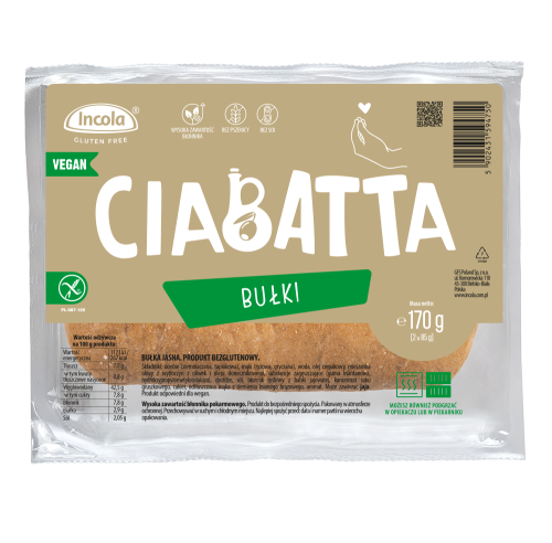 BUŁKI CIABATTA BEZGLUTENOWE (2 szt.) 170 g - INCOLA-1 34677 