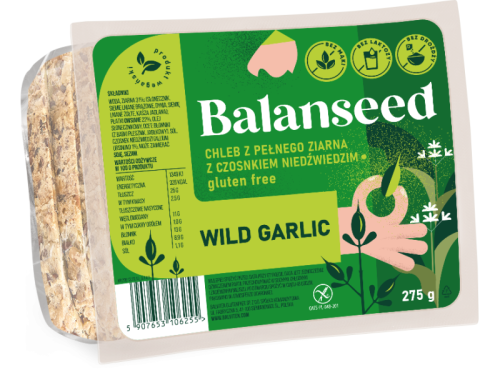 CHLEB Z PEŁNEGO ZIARNA Z CZOSNKIEM NIEDŹWIEDZIM KROJONY BEZGLUTENOWY 275 g - BALVITEN-1 34727 