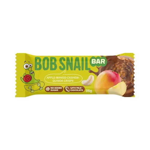 BATON JABŁKO - MANGO - ORZECHY NERKOWCA BEZ DODATKU CUKRÓW 35 g - BOB SNAIL-1 34747 