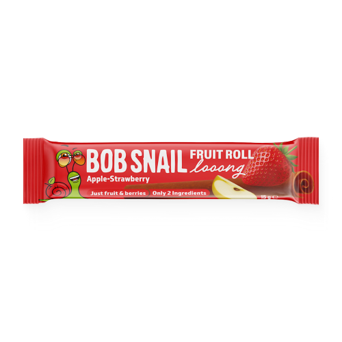 PRZEKĄSKA ROLL LONG JABŁKO - TRUSKAWKA BEZ DODATKU CUKRÓW 15 g - BOB SNAIL-1 34749 