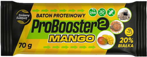BATON PROTEINOWY Z MANGO PROBOOSTER BEZGLUTENOWY 70 g - ZMIANY ZMIANY-1 34753 