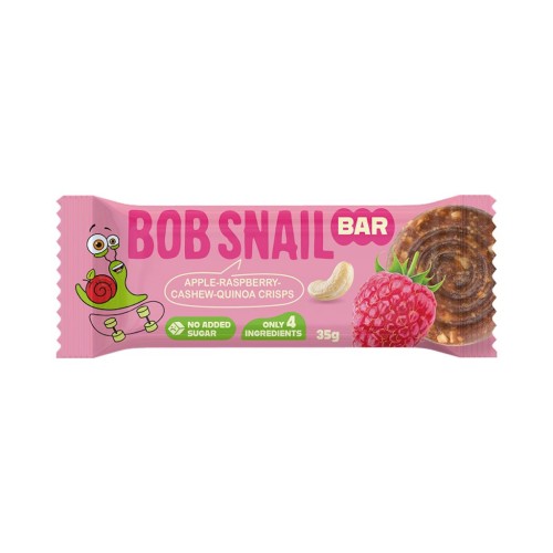 BATON JABŁKO - MALINA - ORZECHY NERKOWCA BEZ DODATKU CUKRÓW 35 g - BOB SNAIL-1 34757 
