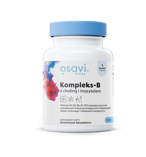 WITAMINA B + CHOLINA + INOZYTOL BEZGLUTENOWA 60 KAPSUŁEK - OSAVI-1 34775 
