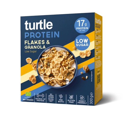 PŁATKI PROTEINOWE Z GRANOLĄ BEZGLUTENOWE BIO 300 g - TURTLE-1 34785 