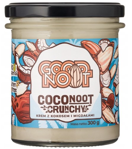 KREM MIGDAŁOWO - KOKOSOWY CRUNCHY BEZ DODATKU CUKRÓW BEZGLUTENOWY 300 g - GOOD NOOT-1 34798 