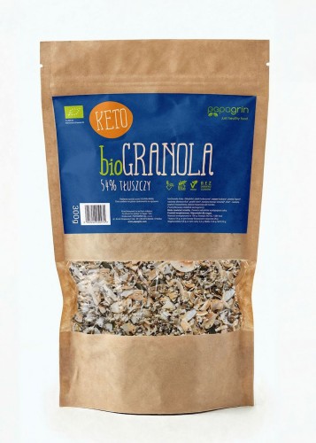 GRANOLA KETO BEZ DODATKU CUKRÓW BIO 300 g - PAPAGRIN-1 34802 
