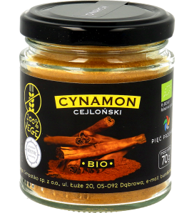 CYNAMON CEJLOŃSKI BEZGLUTENOWY BIO 70 g - PIĘĆ PRZEMIAN