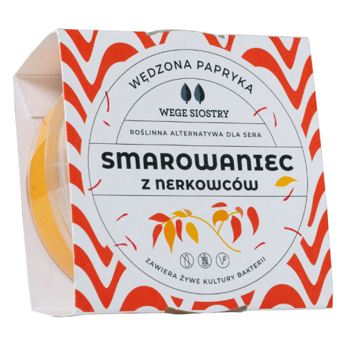 WEGAŃSKA ALTERNATYWA SERKA TWAROGOWEGO Z ORZECHÓW NERKOWCA Z PAPRYKĄ WĘDZONĄ BEZGLUTENOWA 150 g - WEGE SIOSTRY-1 34837 