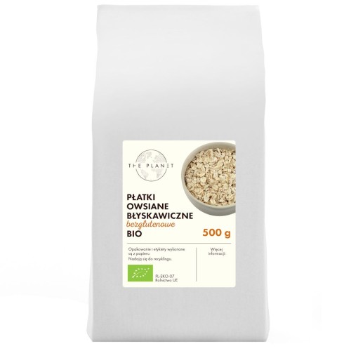 PŁATKI OWSIANE BŁYSKAWICZNE BEZGLUTENOWE BIO 500 g - THE PLANET-1 34859 