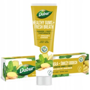 PASTA DO ZĘBÓW ŚWIEŻY ODDECH Z IMBIREM I MIĘTĄ BEZ FLUORU 100 ml - DABUR