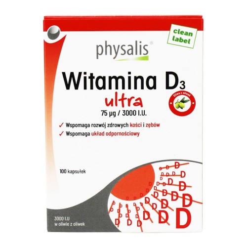 WITAMINA D3 ULTRA 75 µg (3000 j.m) 100 KAPSUŁEK - PHYSALIS-1 34914 