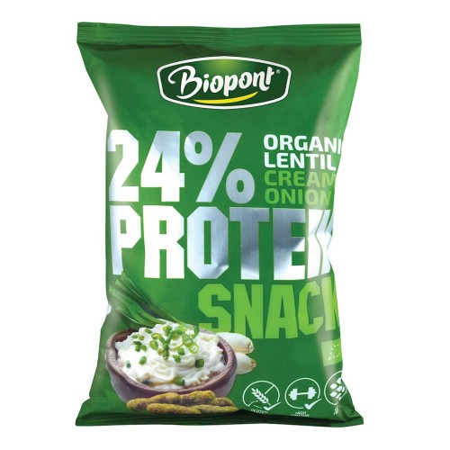 CHRUPKI PROTEINOWE O SMAKU ŚMIETANKI Z CEBULĄ BEZGLUTENOWE BIO 50 g - BIOPONT-1 34922 