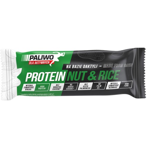 BATON PROTEINOWY ORZECHOWY Z BIAŁKIEM RYŻOWYM 50 g - PALIWO DLA AKTYWNYCH-1 34923 