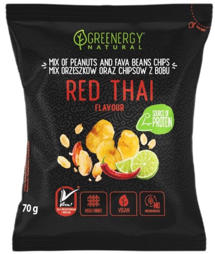 MIESZANKA PROTEINOWA ORZESZKÓW I CHIPSÓW Z BOBU RED THAI 70 g - GREENERGY-1 34936 