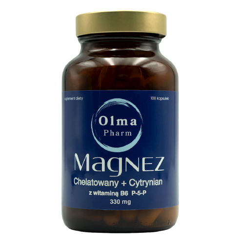 MAGNEZ CHELATOWANY + CYTRYNIAN Z WITAMINĄ B6 100 KAPSUŁEK - OLMA PHARM-1 34940 