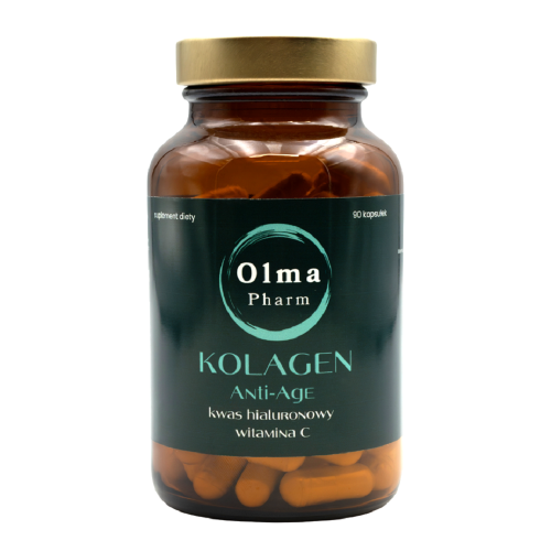 KOLAGEN ANTI-AGE Z KWASEM HIALURONOWYM I WITAMINĄ C 90 KAPSUŁEK - OLMA PHARM-1 34944 