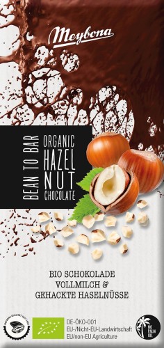 CZEKOLADA MLECZNA Z ORZECHAMI LASKOWYMI BIO 80 g - MEYBONA-1 34957 
