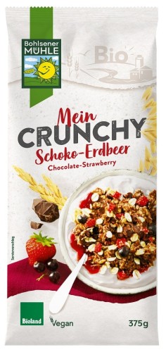 CRUNCHY CZEKOLADOWO - TRUSKAWKOWE BIO 375 g - BOHLSENER MUEHLE-1 34959 