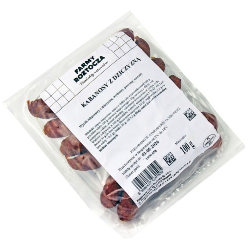 KABANOSY Z DZICZYZNĄ 100 g - FARMY  ROZTOCZA (NA ZAMÓWIENIE)-1 34966 