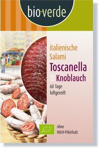 SALAMI TOSCANELLA Z CZOSNKIEM PLASTRY BIO 80 g - BIO-VERDE-1 34969 