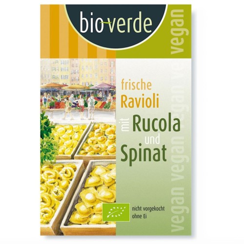 RAVIOLI ŚWIEŻE Z RUKOLĄ I SZPINAKIEM BIO 250 g - BIO-VERDE-1 35001 