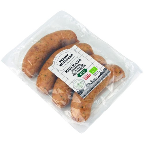 KIEŁBASA DROBIOWA Z CZOSNKNIEM NIEDŹWIEDZIM BIO (około 0,40 kg) - FARMY ROZTOCZA (NA ZAMÓWIENIE)-1 35069 