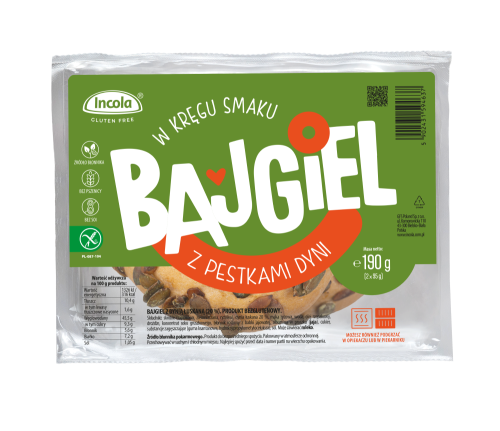 BAJGLE Z PESTKAMI DYNI BEZGLUTENOWE (2 szt.) 190 g - INCOLA-1 35076 