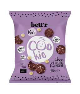 CIASTKA Z CZEKOLADĄ I ORZECHAMI LASKOWYMI BEZ DODATKU CUKRÓW BIO 100 g - BETT'R
