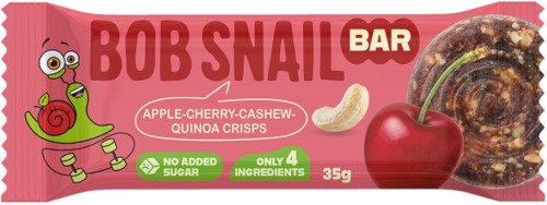 BATON JABŁKO - WIŚNIA - ORZECHY NERKOWCA BEZ DODATKU CUKRÓW 35 g - BOB SNAIL-1 35087 