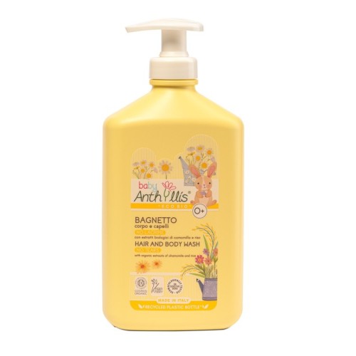 PŁYN DO KĄPIELI - SZAMPON 2w1 DLA NIEMOWLĄT I DZIECI Z RUMIANKIEM ECO 500 ml - BABY ANTHYLLIS-1 35101 