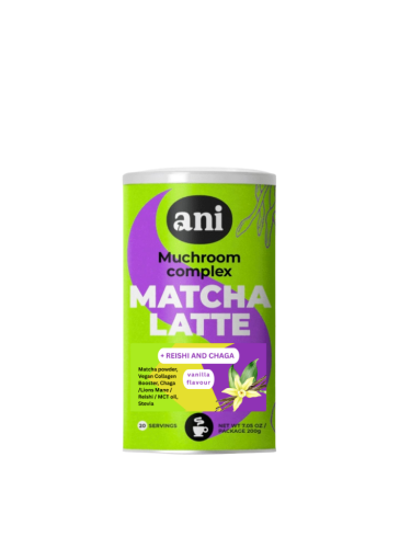 NAPÓJ MUSHROOM COMPLEX MATCHA LATTE O SMAKU WANILIOWYM 200 g - ANI-1 35115 