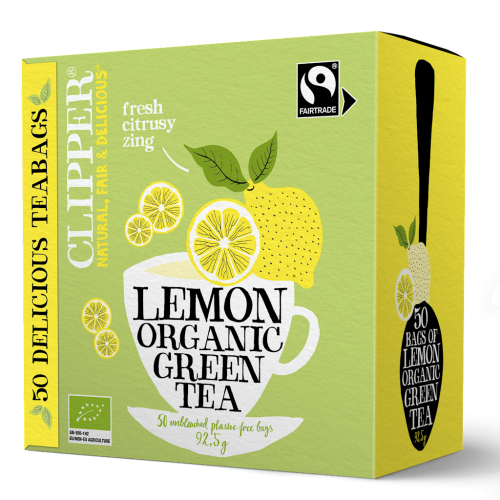 HERBATA ZIELONA Z CYTRYNĄ FAIR TRADE BIO (50 x 1,85 g) 92,5 g - CLIPPER-1 35120 