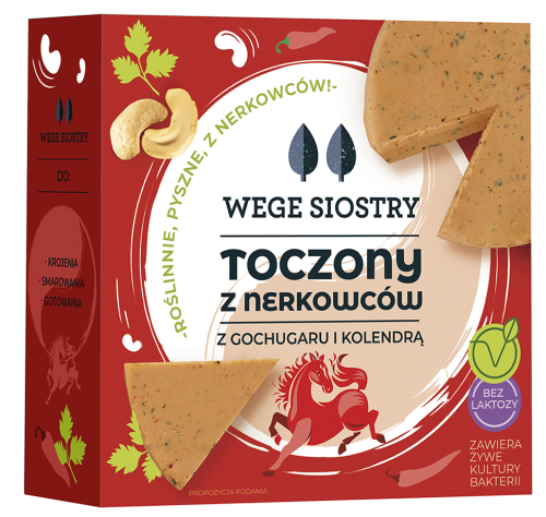 WEGAŃSKA ALTERNATYWA SERA Z ORZECHÓW NERKOWCA Z PAPRYKĄ GOCHUGARU I KOLENDRĄ BEZGLUTENOWA 140 g - WEGE SIOSTRY-1 35129 