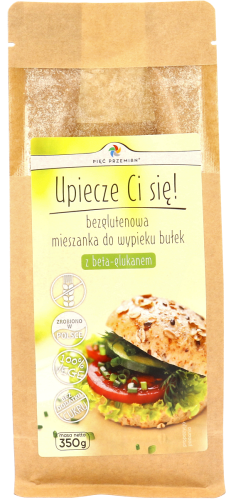 MIESZANKA DO WYPIEKU BUŁEK Z BETA-GLUKANEM BEZ DODATKU CUKRÓW BEZGLUTENOWA 350 g - PIĘĆ PRZEMIAN-1 35158 