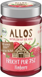 MUS MALINOWY (75 % OWOCÓW) BEZGLUTENOWY BIO 200 g - ALLOS