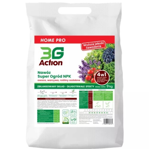 NAWÓZ DO OWOCÓW, WARZYW, ROŚLIN OZDOBNYCH 4w1 ECO 9 kg - 3G ACTION-1 35186 