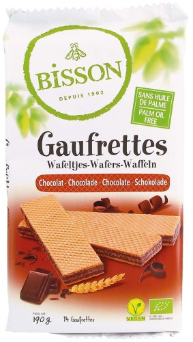 WAFELKI Z KREMEM CZEKOLADOWYM BIO 190 g - BISSON-1 35199 