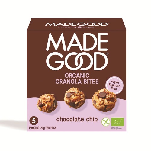 GRANOLA BITES Z CZEKOLADĄ BEZGLUTENOWE BIO (5 x 24 g) 120 g - MADEGOOD-1 35239 