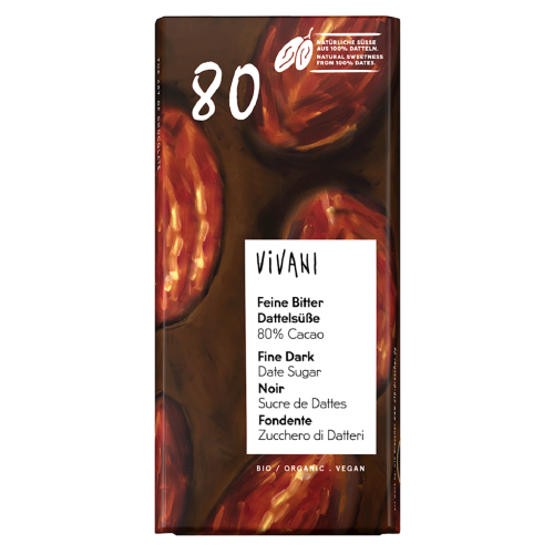 TABLICZKA KAKAOWA SŁODZONA DAKTYLAMI BIO 80 g - VIVANI-1 35241 