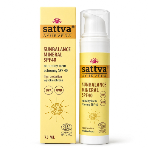 KREM PRZECIWSŁONECZNY SUNBALANCE MINERAL NATURALNY SPF 40 ECO 75 ml - SATTVA (AYURVEDA)-1 35249 