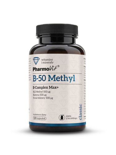 WITAMINA B-50 METHYL B-COMPLEX MAX+ BEZGLUTENOWA 120 KAPSUŁEK - PHARMOVIT (CLASSIC)-1 35270 