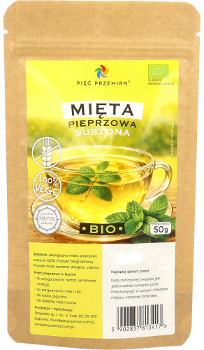 HERBATKA Z MIĘTY PIEPRZOWEJ BEZGLUTENOWA BIO 50 g - PIĘĆ PRZEMIAN-1 35283 