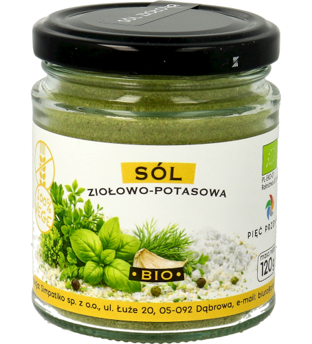 SÓL ZIOŁOWO - POTASOWA BEZGLUTENOWA BIO 120 g - PIĘĆ PRZEMIAN-1 35284 