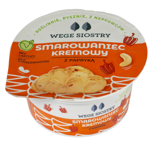 WEGAŃSKA ALTERNATYWA SERKA TWAROGOWEGO Z ORZECHÓW NERKOWCA Z PAPRYKĄ BEZGLUTENOWA 130 g - WEGE SIOSTRY