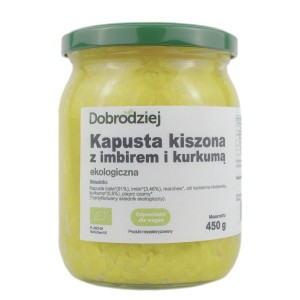 KAPUSTA KISZONA Z IMBIREM I KURKUMĄ BIO 450 g - DOBRODZIEJ