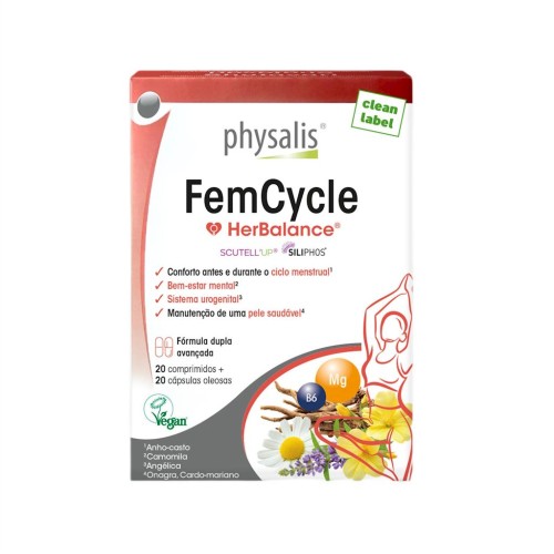 20 TABLETEK + 20 KAPSUŁEK NA CYKL MENSTRUACYJNY (FEMCYCLE) - PHYSALIS (HERBALANCE)-1 35409 