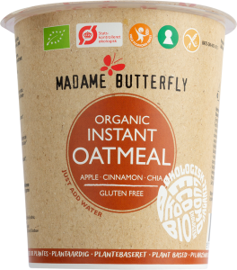OWSIANKA BŁYSKAWICZNA JABŁKO - CYNAMON - CHIA BEZGLUTENOWA BIO 55 g - MADAME BUTTERFLY