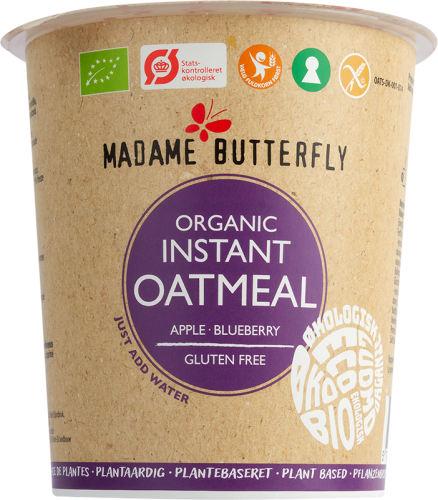 OWSIANKA BŁYSKAWICZNA JABŁKO - JAGODA BEZGLUTENOWA BIO 55 g - MADAME BUTTERFLY-1 35424 